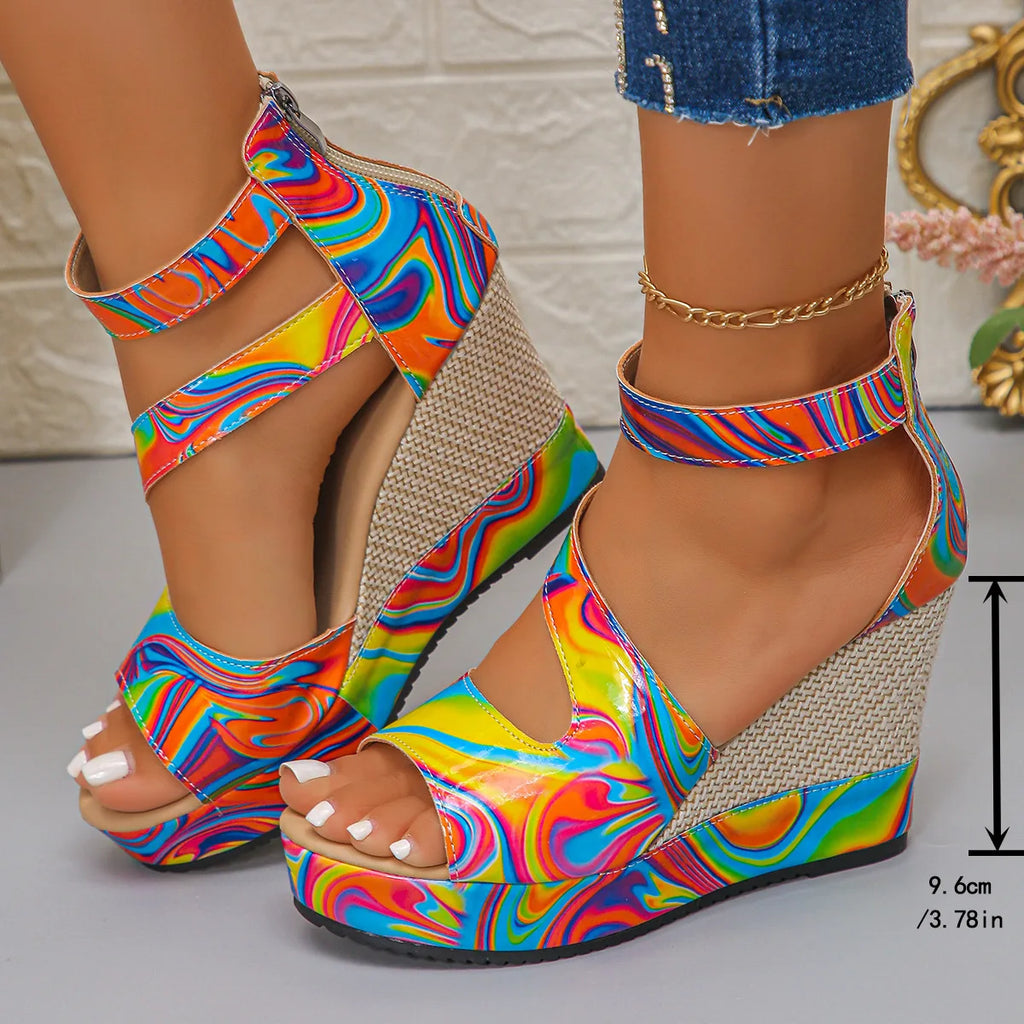 QL Candy Color Wedge Sandals