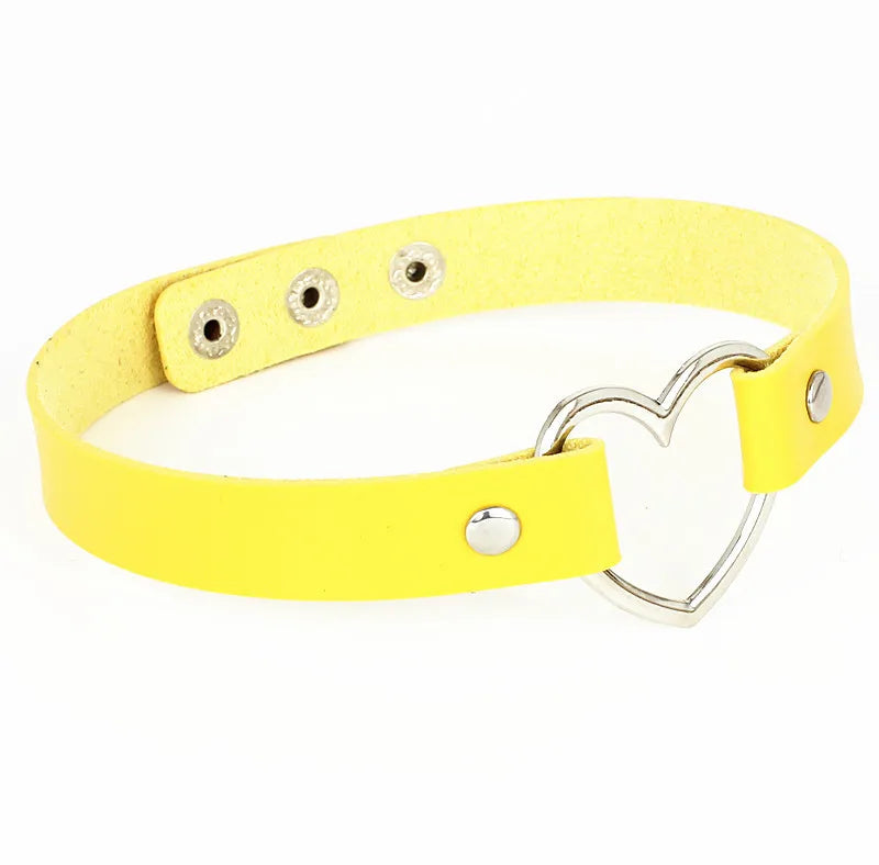 Punk Goth Heart Collar Necklace