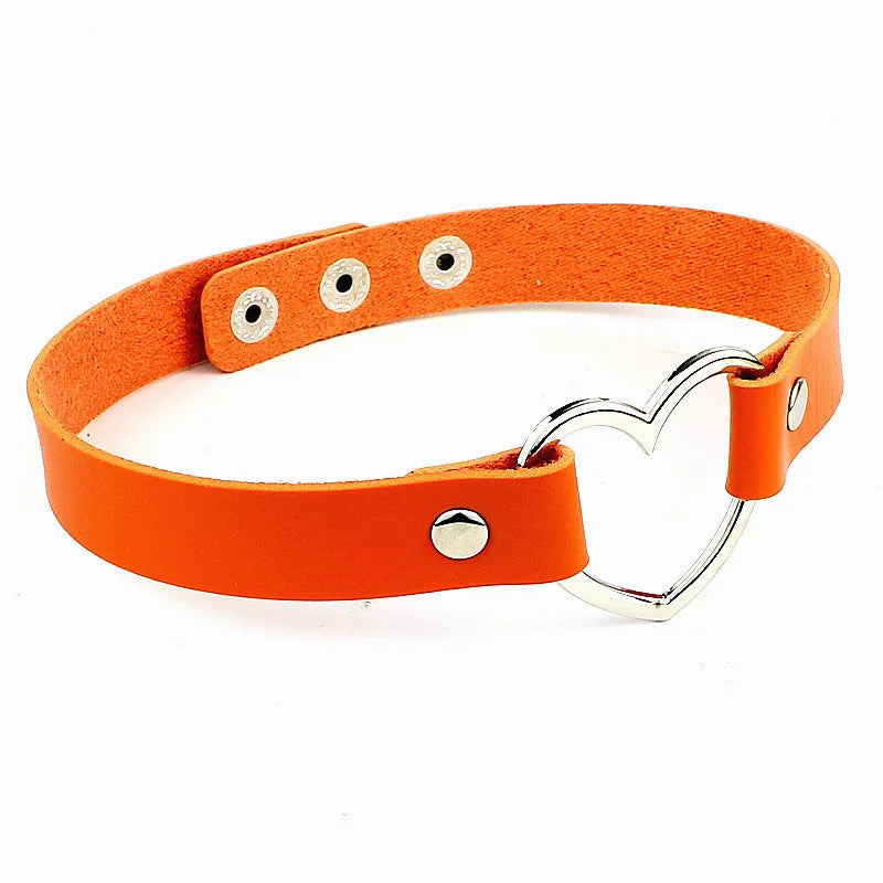 Punk Goth Heart Collar Necklace