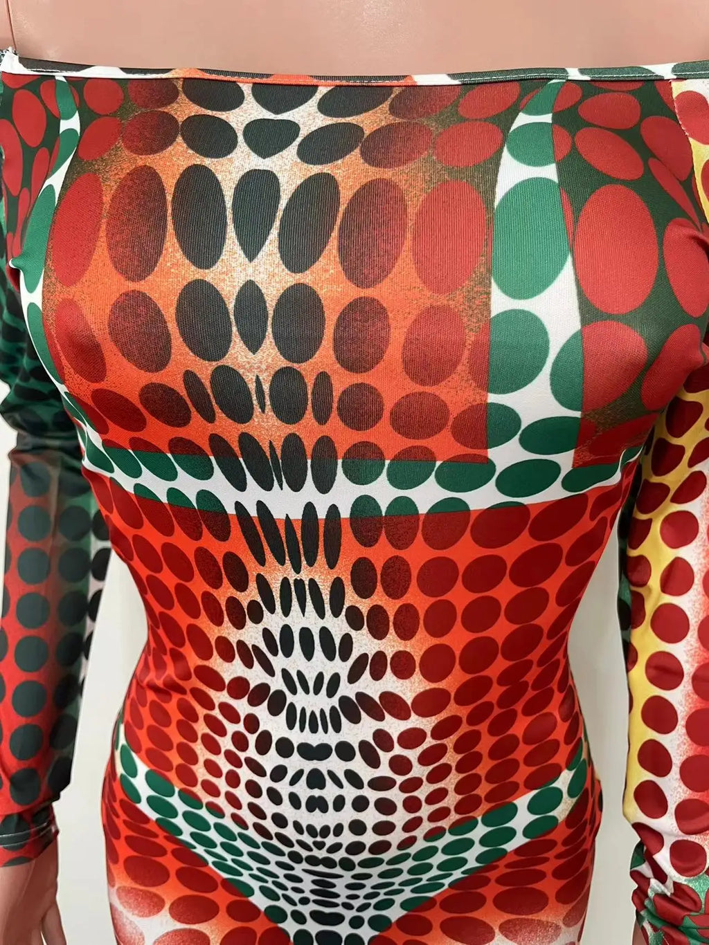 Casual Digital Printed Long Sleeve Maxi Dress
