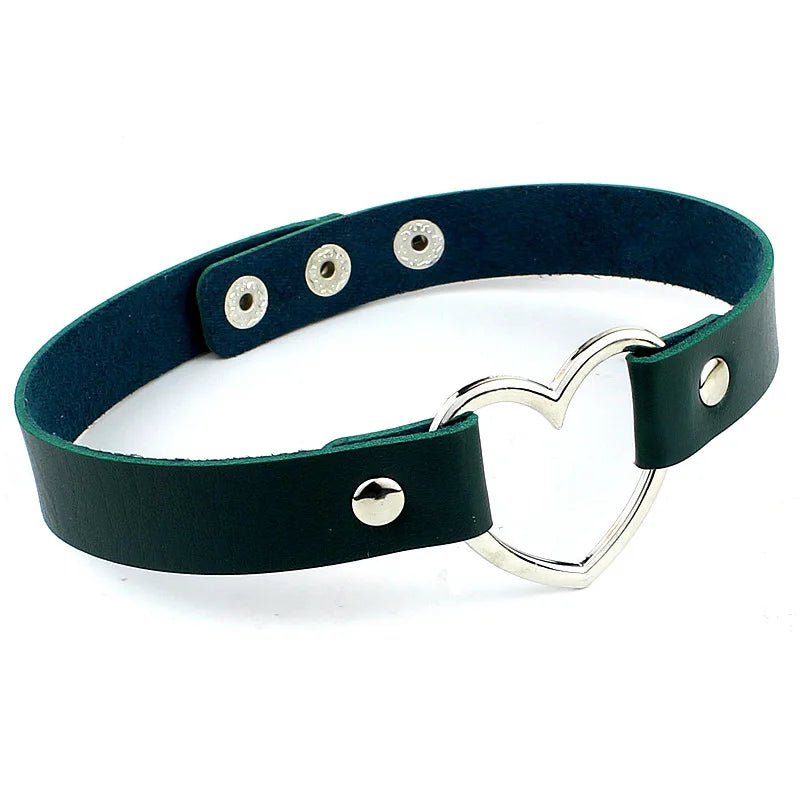 Punk Goth Heart Collar Necklace