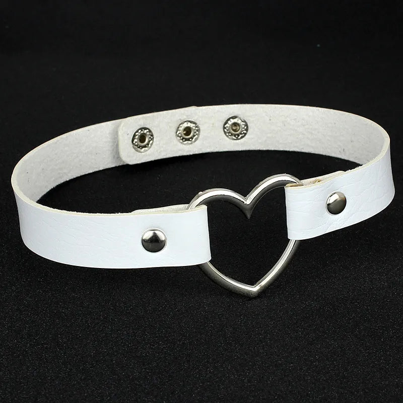 Punk Goth Heart Collar Necklace