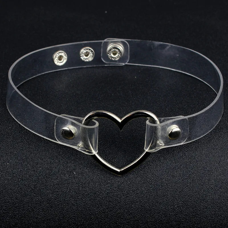 Punk Goth Heart Collar Necklace