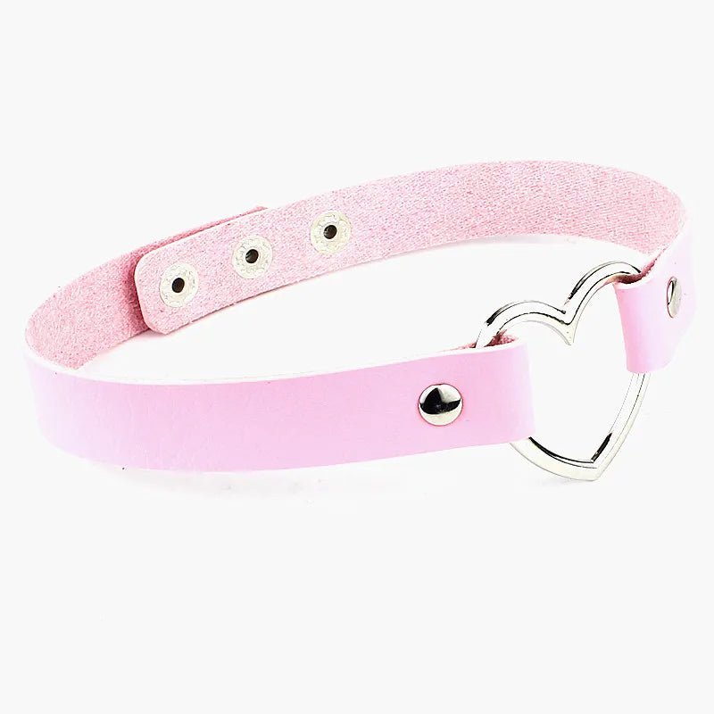 Punk Goth Heart Collar Necklace