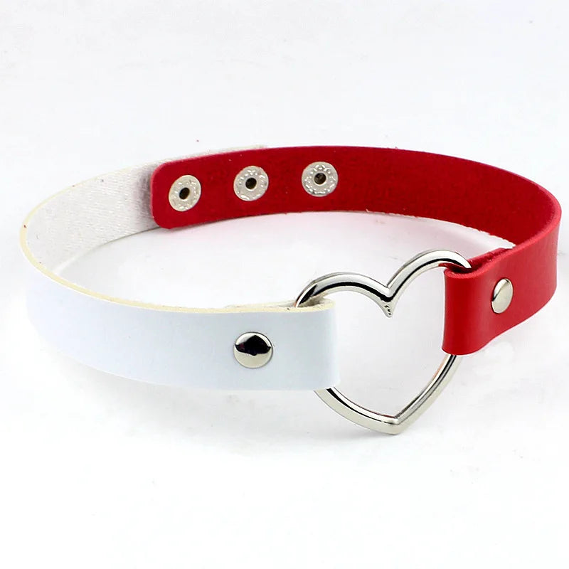 Punk Goth Heart Collar Necklace