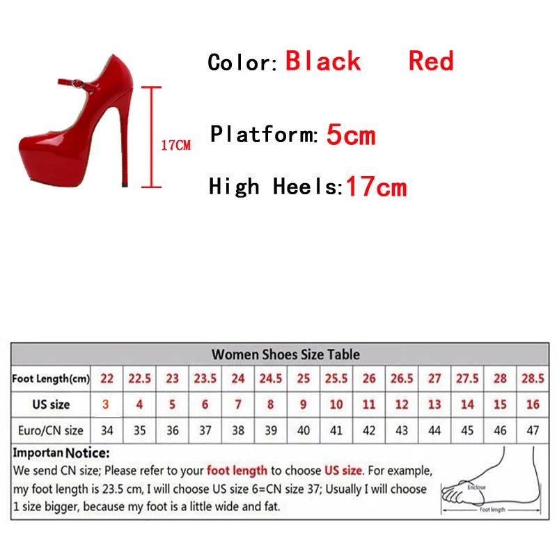 Patent Leather Round Toe Buckle Strap Party Heels