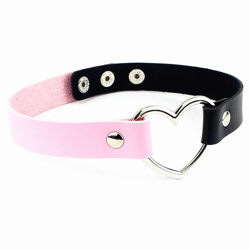 Punk Goth Heart Collar Necklace