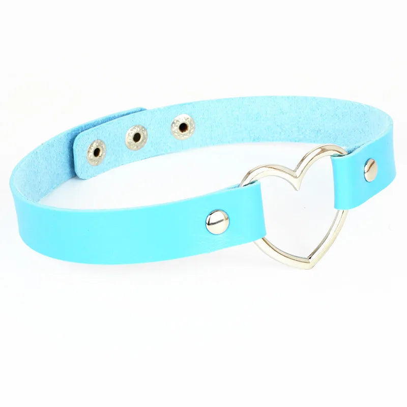 Punk Goth Heart Collar Necklace
