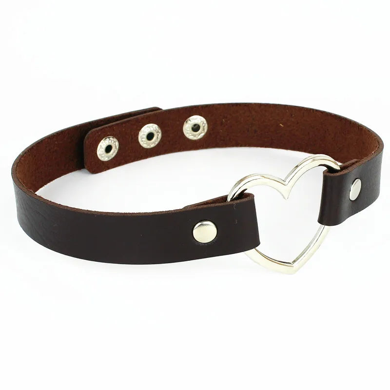 Punk Goth Heart Collar Necklace