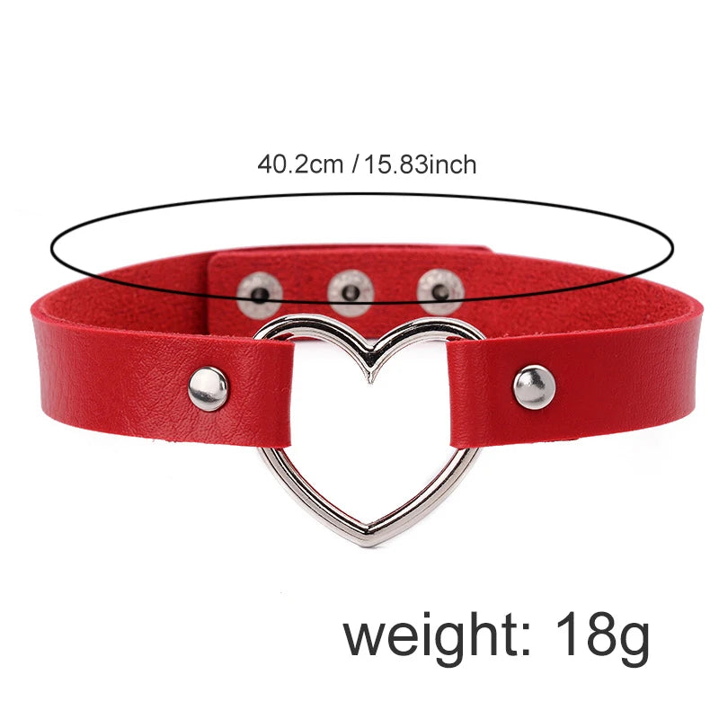 Punk Goth Heart Collar Necklace