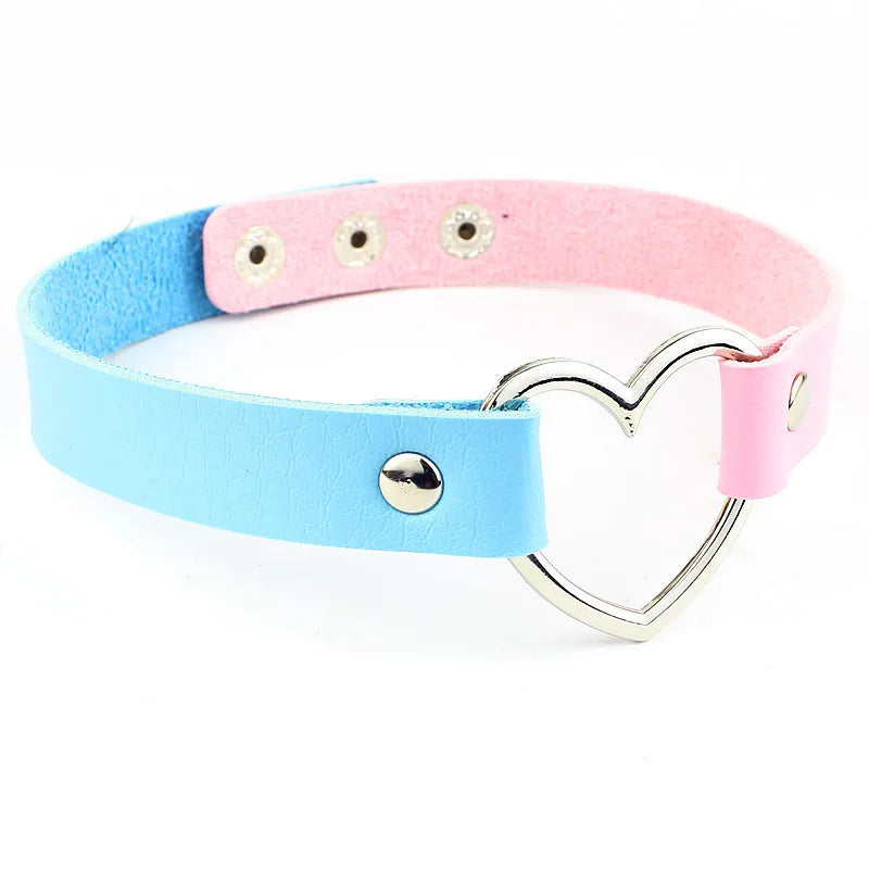 Punk Goth Heart Collar Necklace