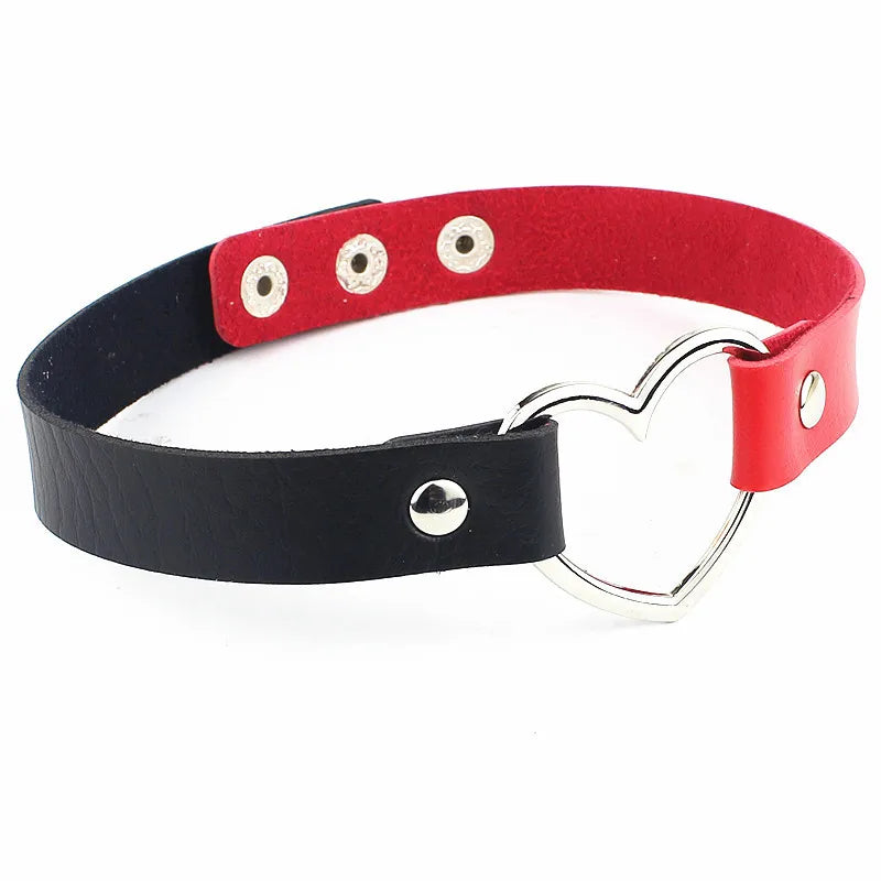 Punk Goth Heart Collar Necklace