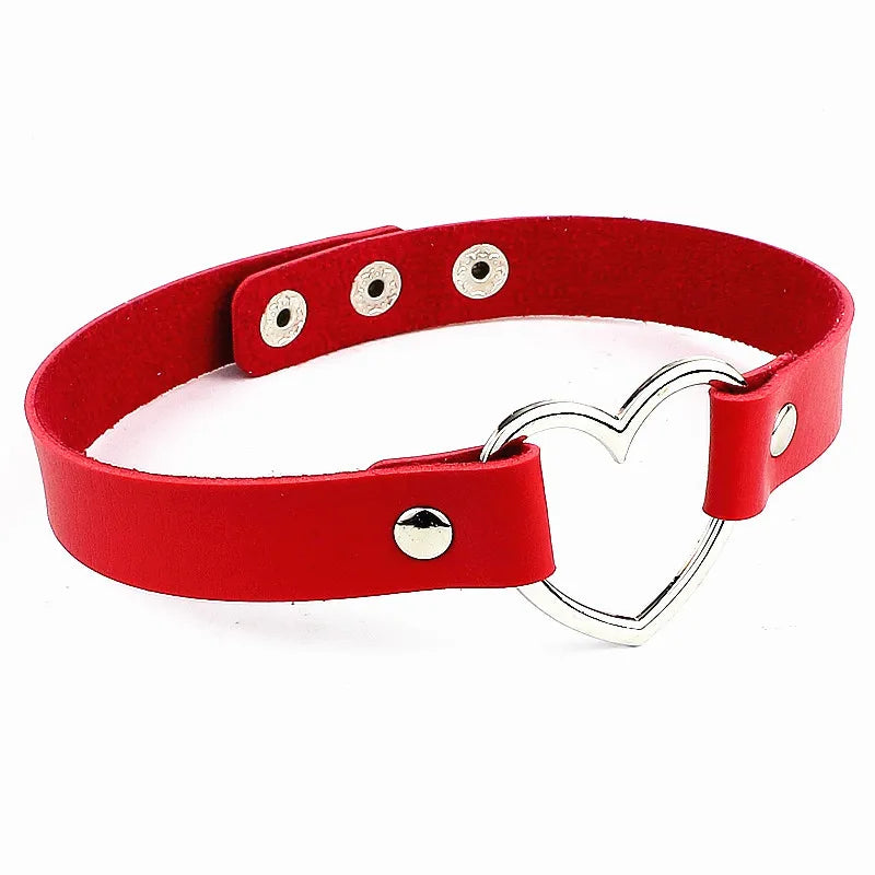 Punk Goth Heart Collar Necklace