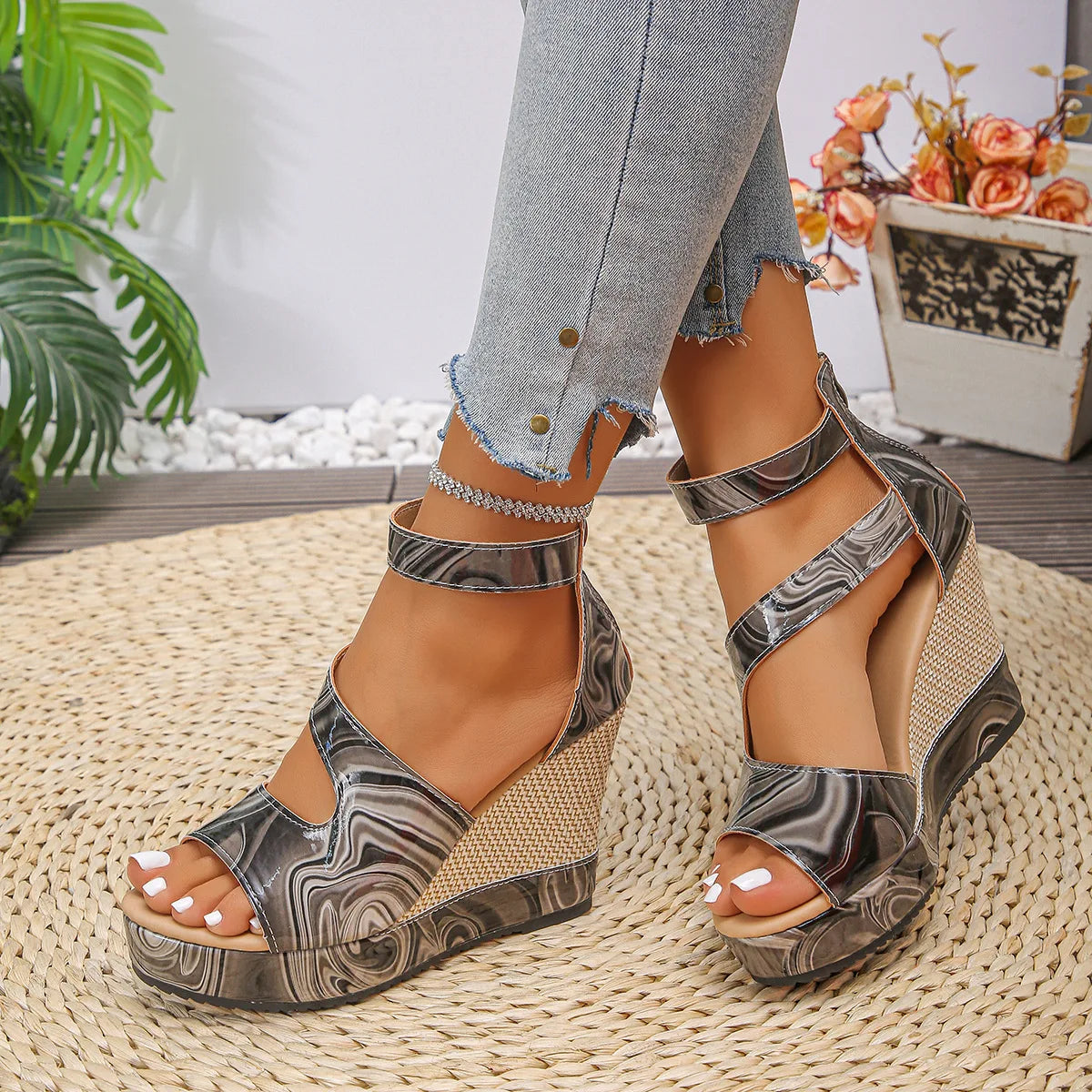 QL Candy Color Wedge Sandals