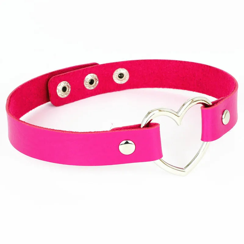 Punk Goth Heart Collar Necklace