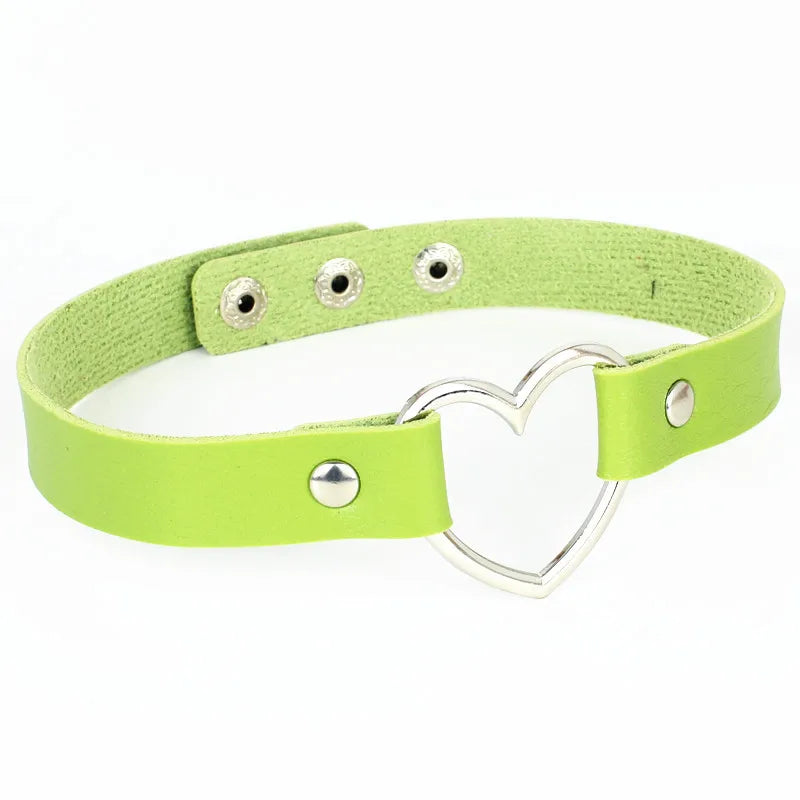 Punk Goth Heart Collar Necklace