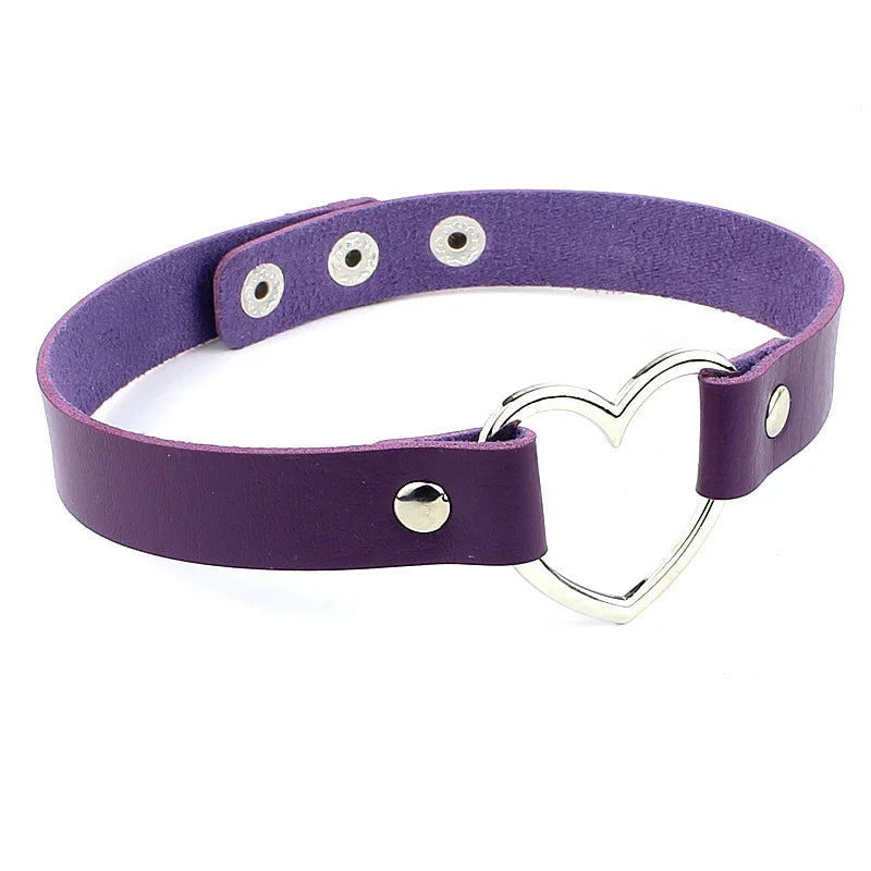 Punk Goth Heart Collar Necklace