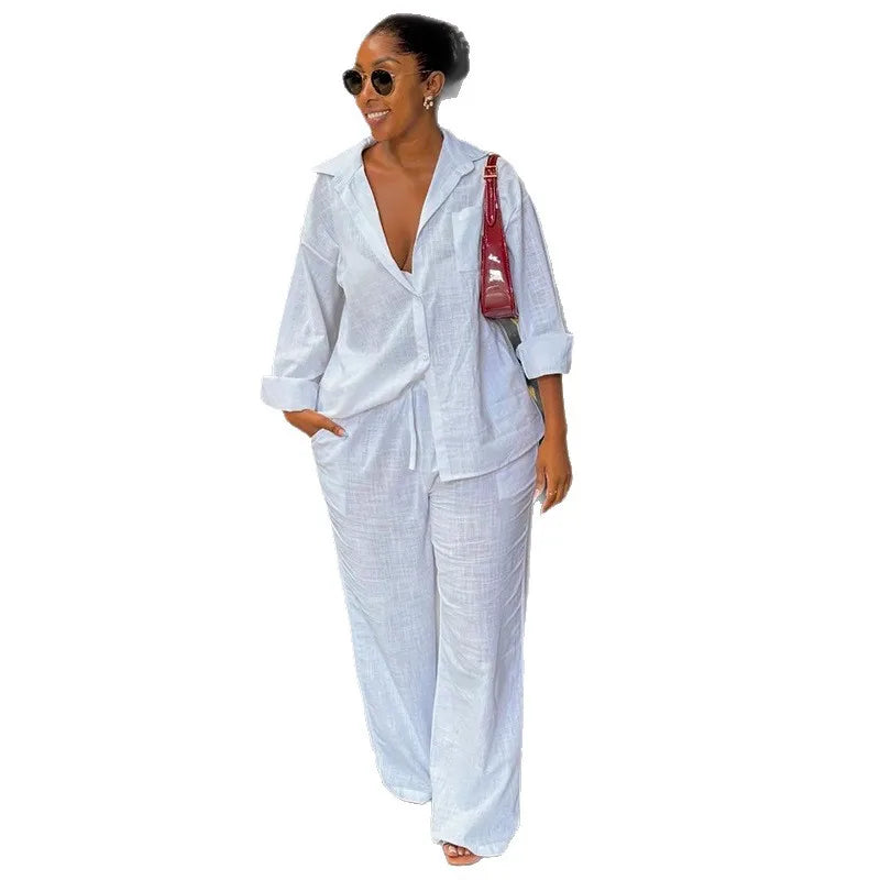 Casual Spring Wide-Leg Pant Set