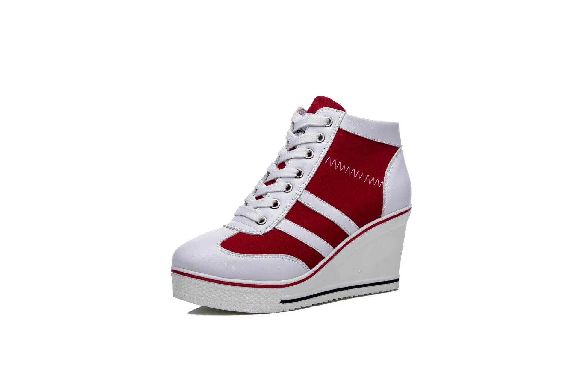 Wedge Heel  Lace-up Platform Canvas Shoes