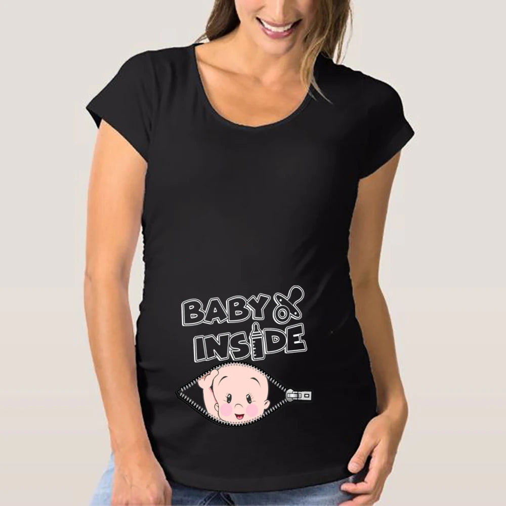 Cute Funny Graphic Pregnancy T-shirt Blouse