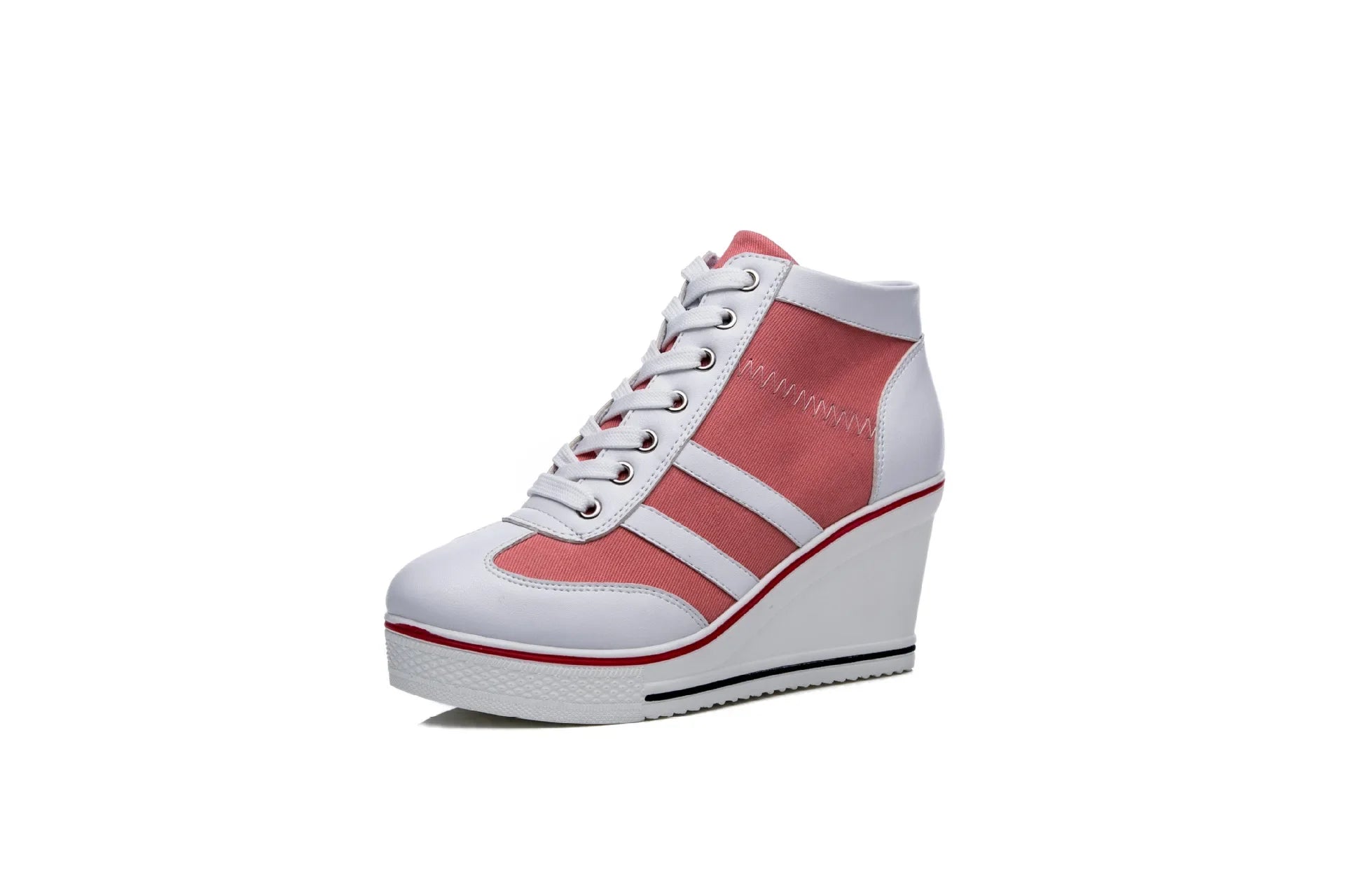 Wedge Heel  Lace-up Platform Canvas Shoes