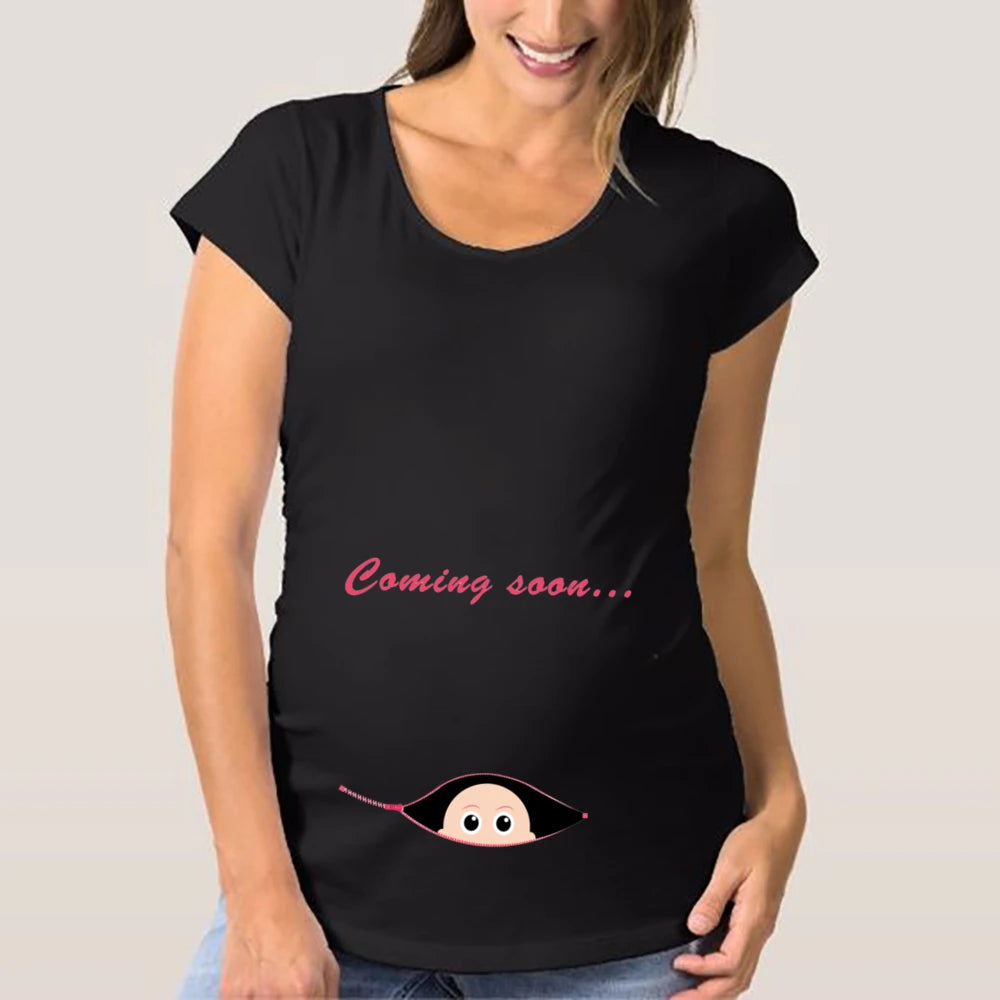 Cute Funny Graphic Pregnancy T-shirt Blouse