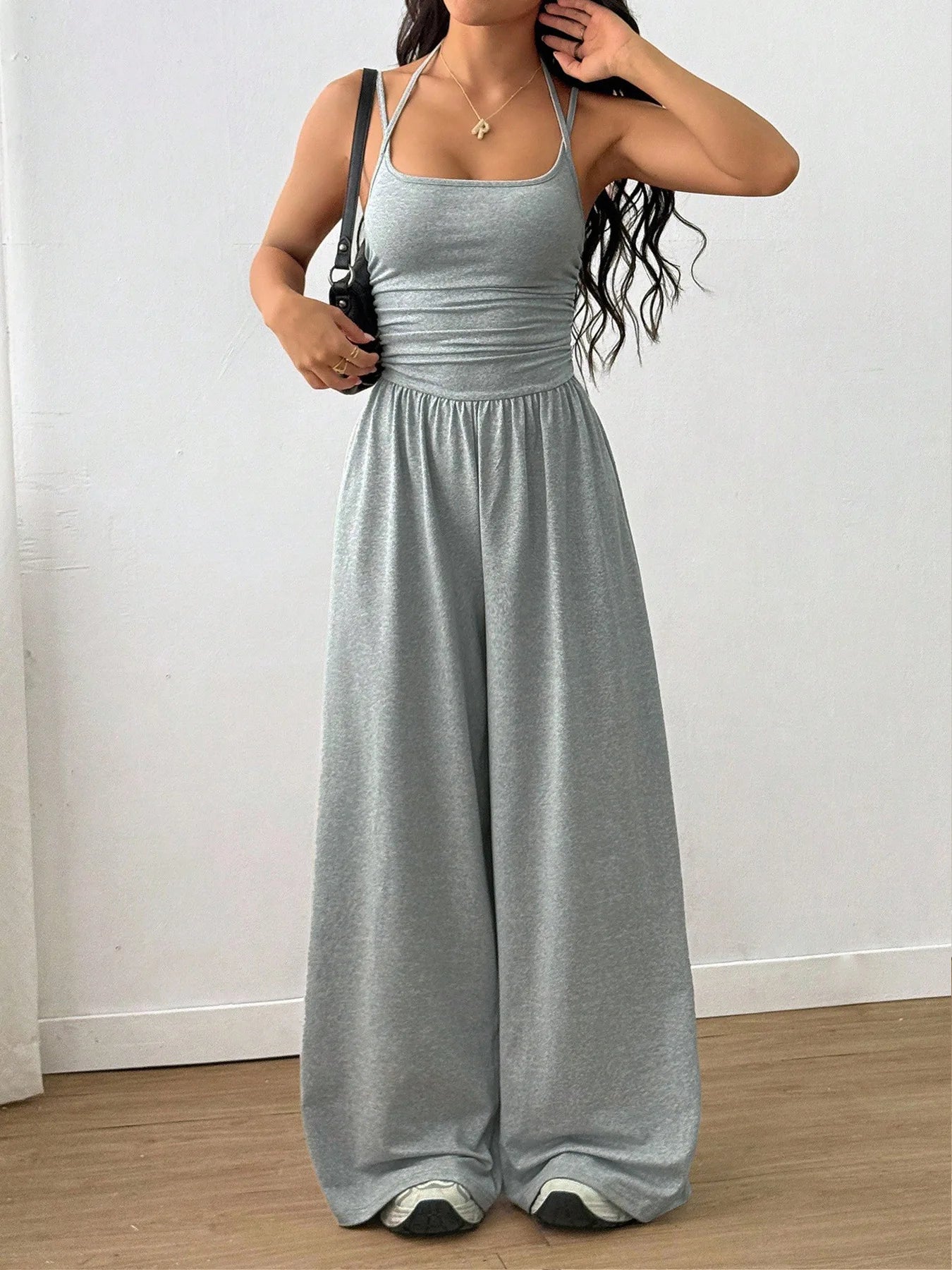 Casual Sleeveless Wide Leg Simple Style Jumpsuit