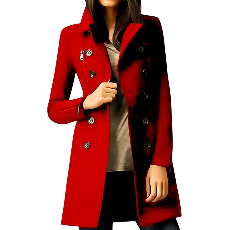 Double Breasted Lapel Trench Coat with Lining