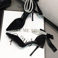 String Bead Pearl Pointed Toe High Heels