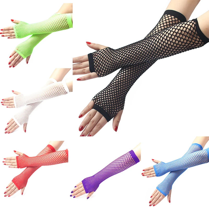 Fishnet Fingerless Long Arm Gloves