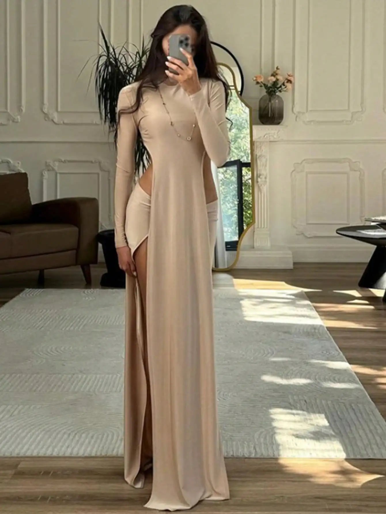 2PC Long Top & Sexy Skirt