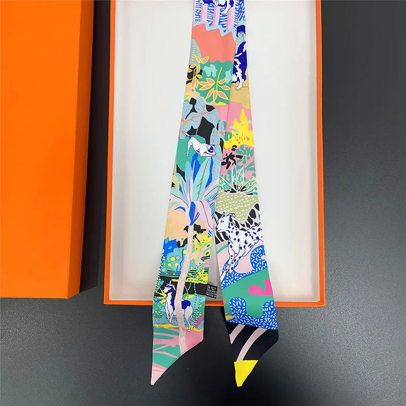 Multi Printed Neckerchief Hair Tie