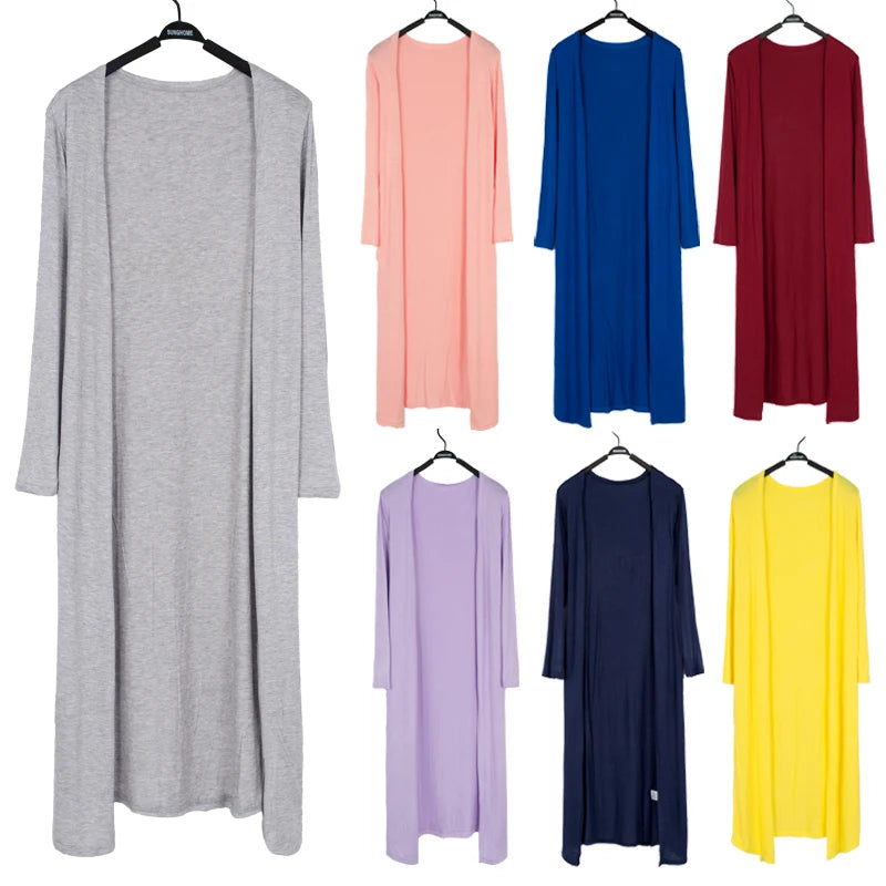 2026 Spring Autumn women thin knitted cardigans, Women long Sweaters vestidos Cardigans outerwear black gray coat