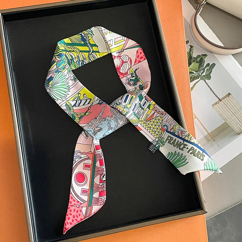 Multi Printed Neckerchief Hair Tie