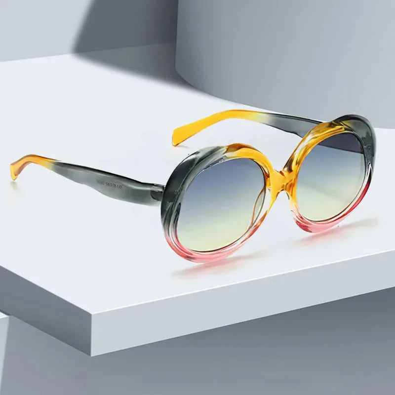 Retro Oval Metal Sunglasses