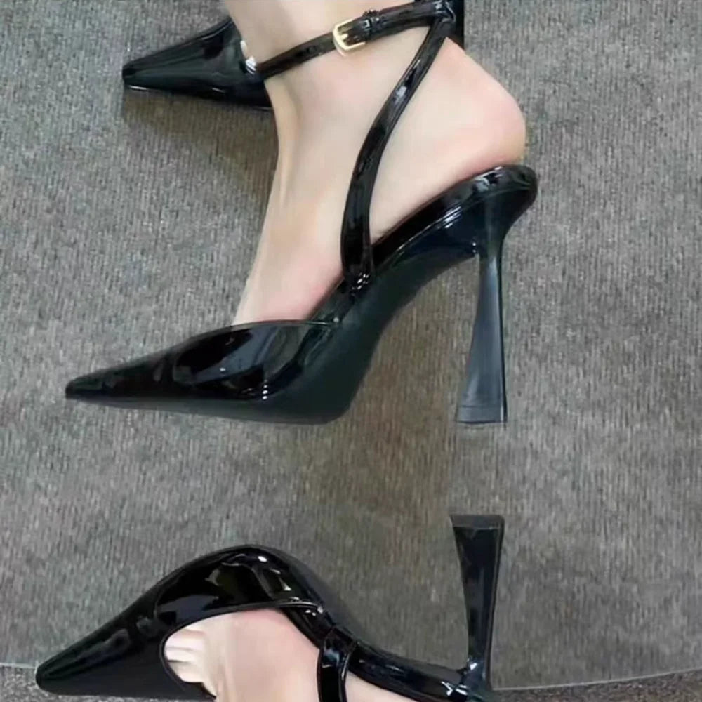 Sweet Pointed Toe High Heels with Ankle Buckle Strap