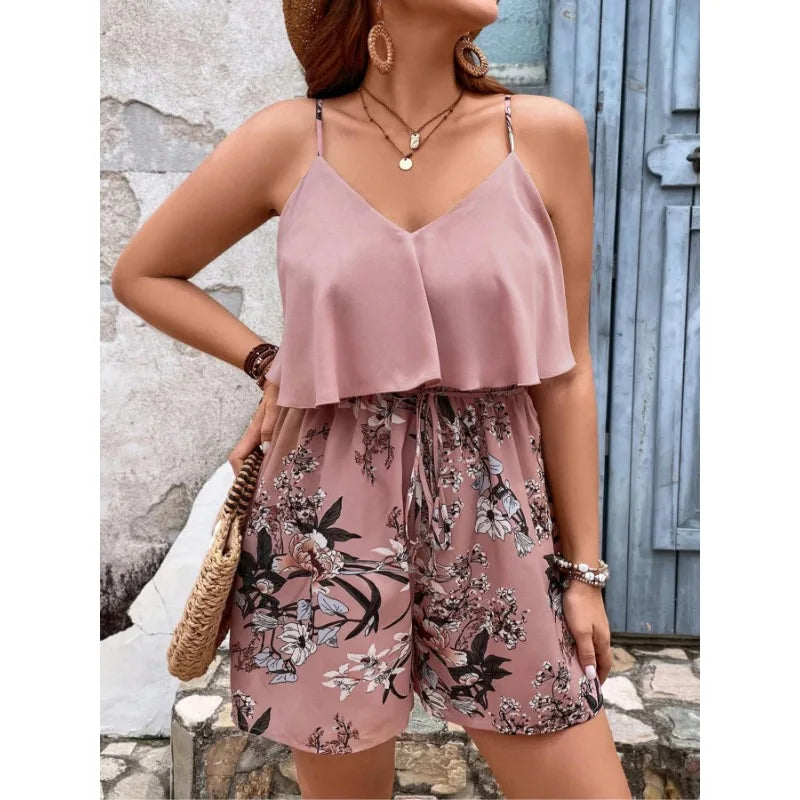 Bohemian Style Floral Print Versatile Jumpsuit