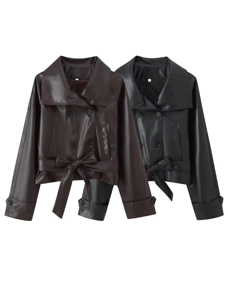 Double Breasted Turn-Down Collar Street Jacket