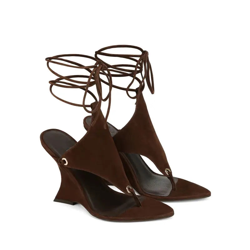 Coarse Pinch Toe Ankle Strap Sandals
