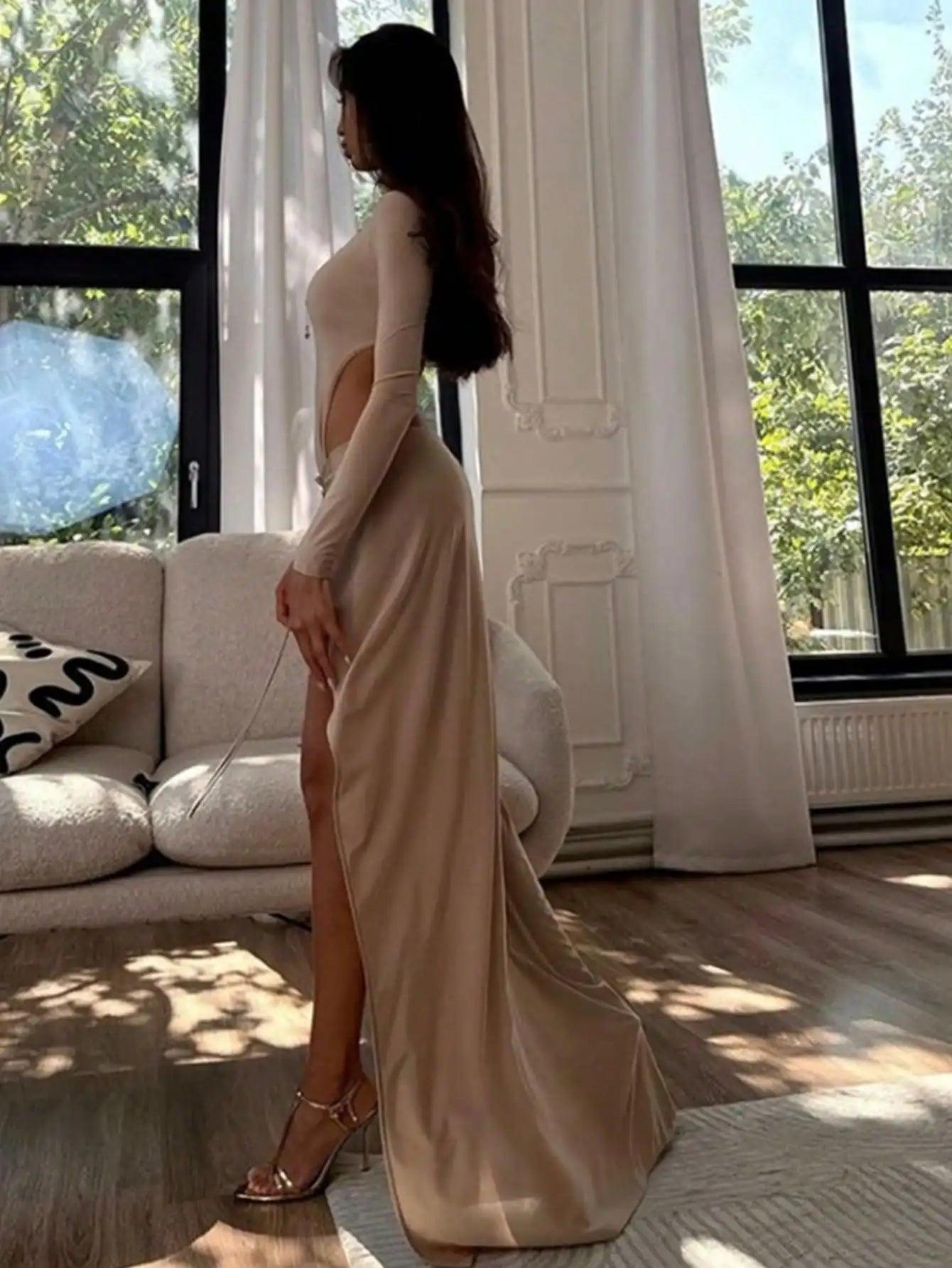 2PC Long Top & Sexy Skirt