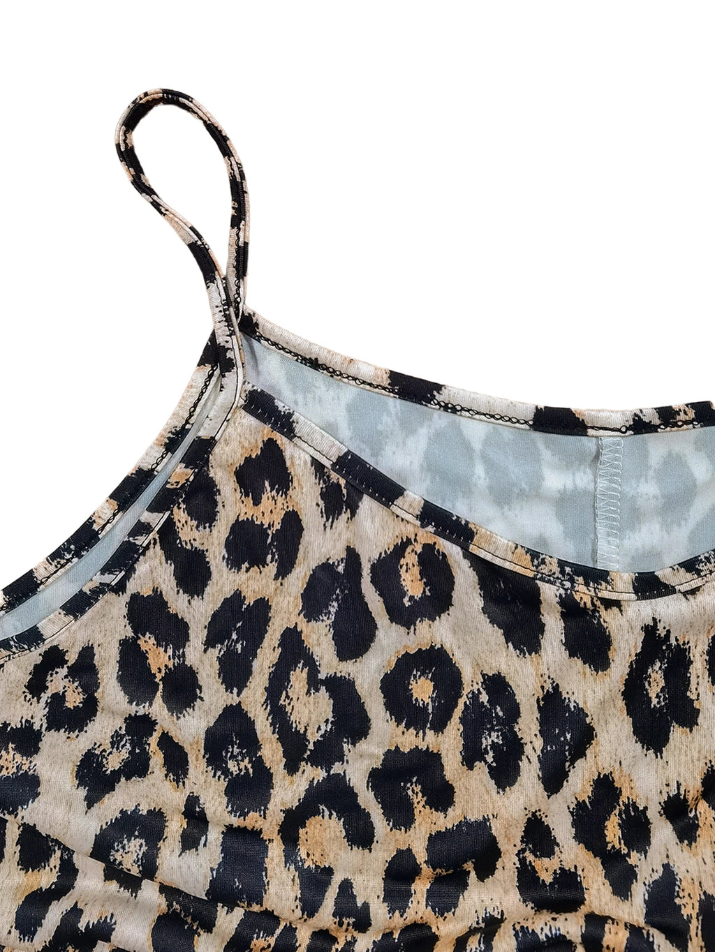 Leopard Print Spaghetti Strap Maxi Dress