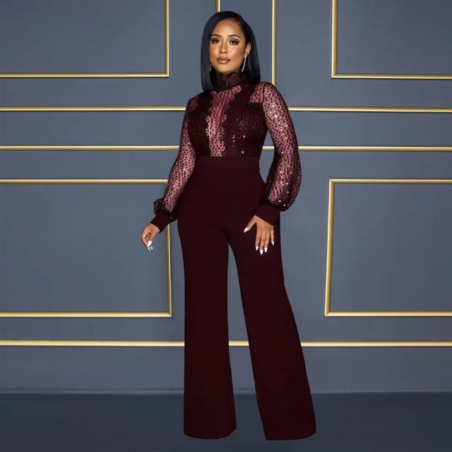 African Lace Patchwork Jumpsuit