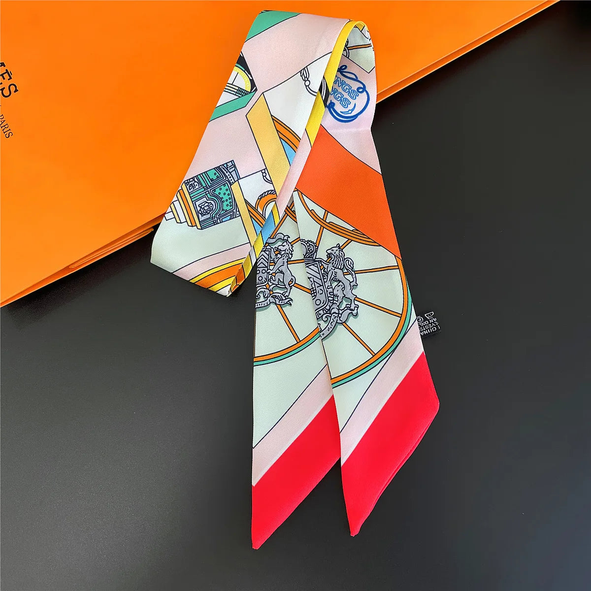 Multi Printed Neckerchief Hair Tie