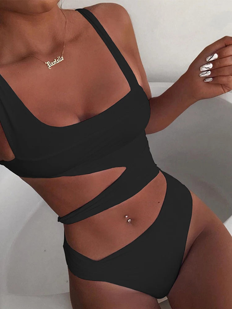 One-Piece Cut Out Push-Up Swimsuit