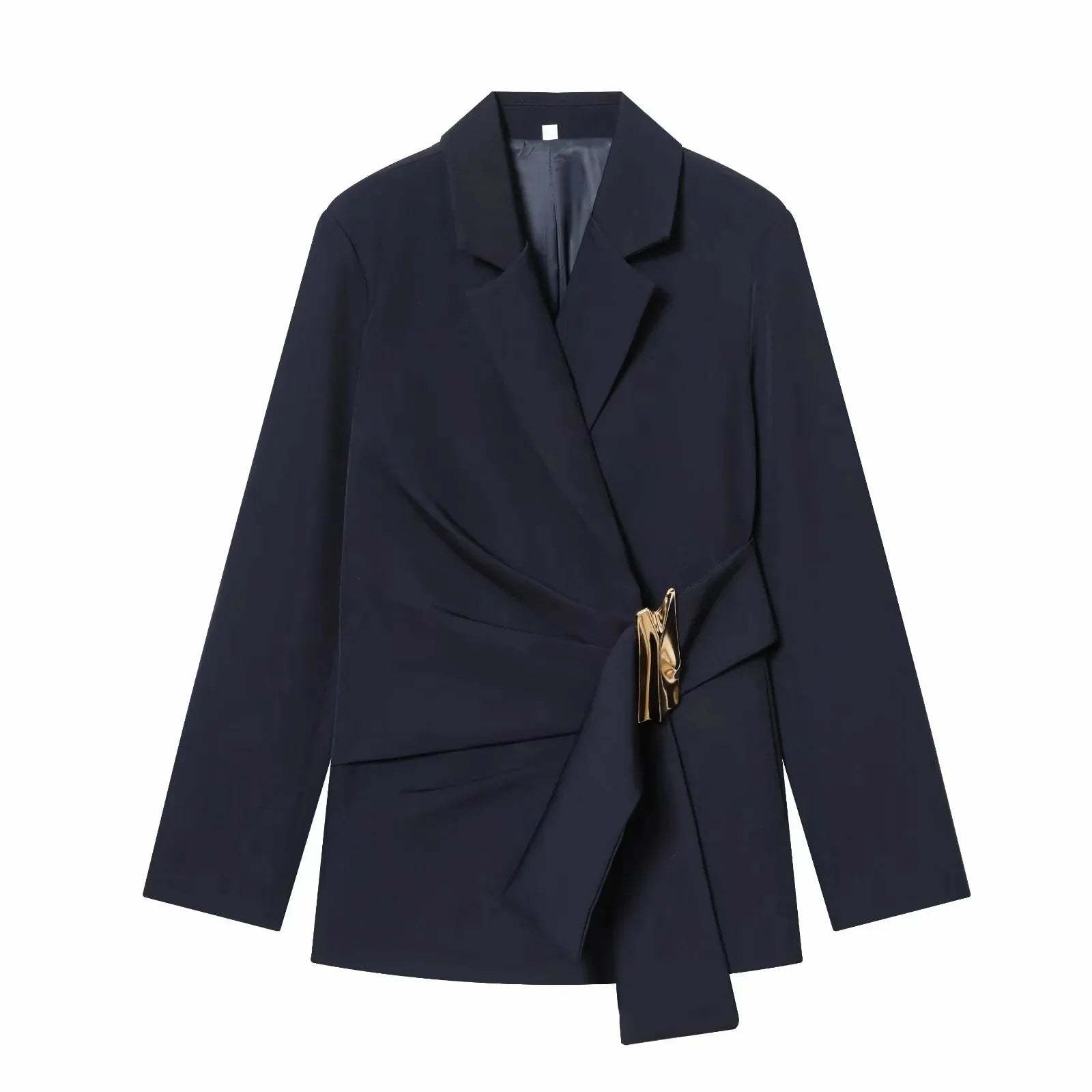 Two-Piece Set Buckle Decoration Suit Pants & Long Sleeve Blazer Coat