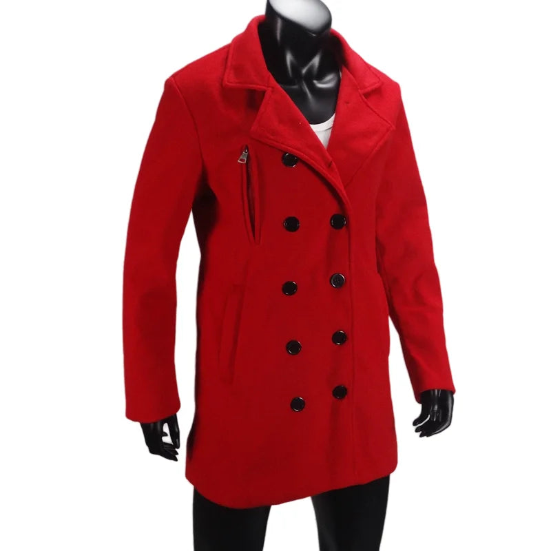 Double Breasted Lapel Trench Coat with Lining