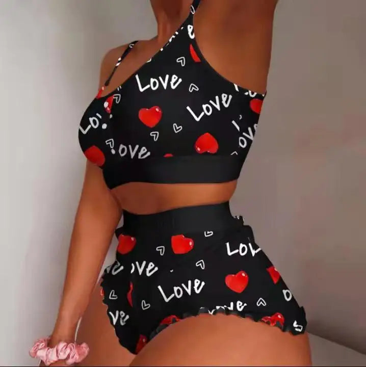 Multiple Print Underwear & Camisole Lingerie Set