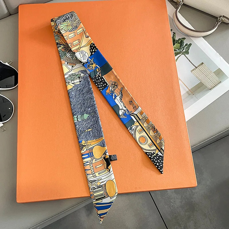 Multi Printed Neckerchief Hair Tie