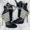 Lace-up High Top Sneaker Heel Boots