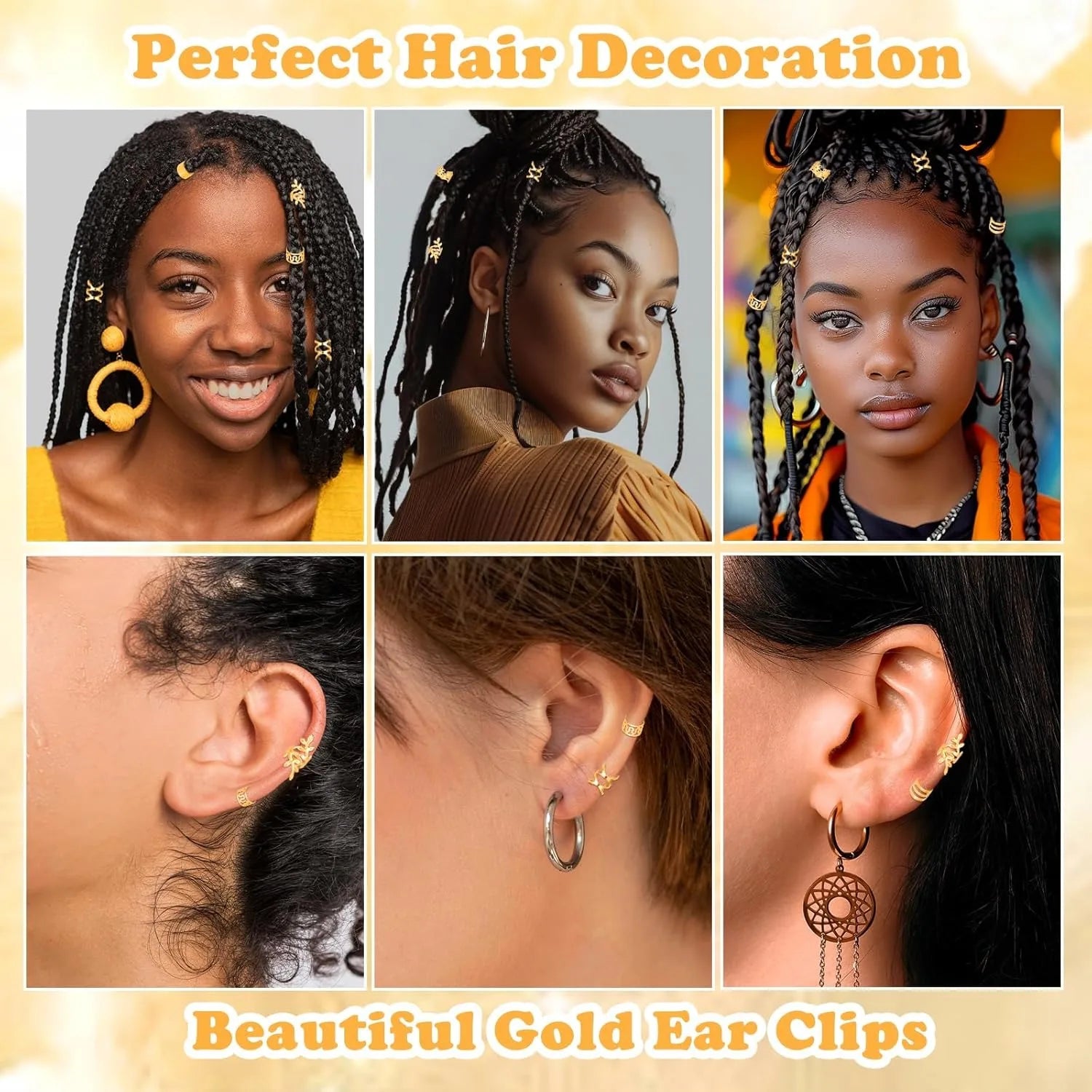 64pcs Adjustable Hair Jewelry For Braids Accessories